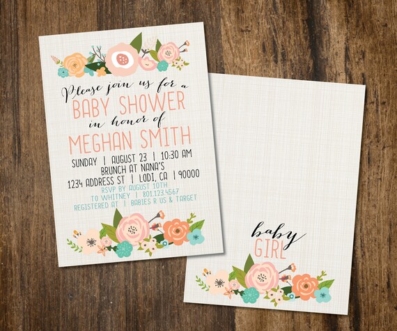 Floral Baby shower Invitation