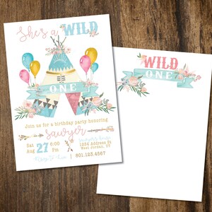Boho Teepee Birthday Invitation