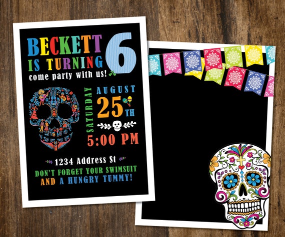 Sugar Skull Birthday Invitation