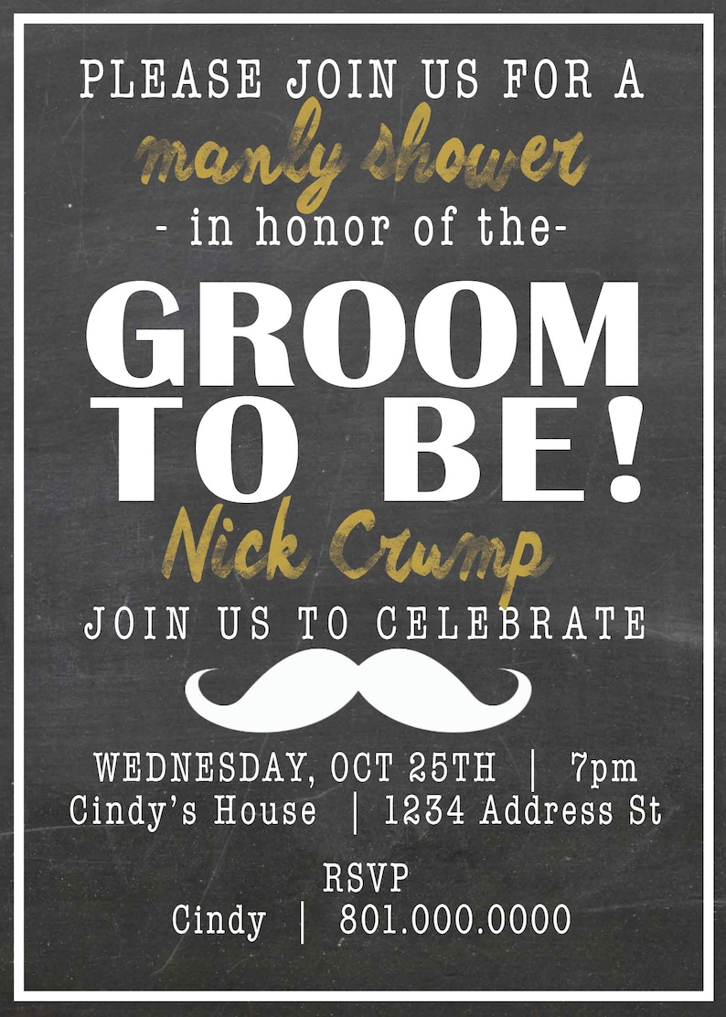 groom shower invitations