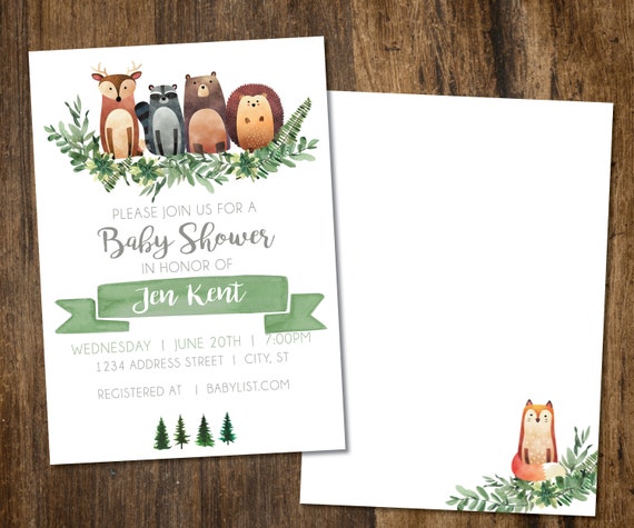 Woodland Birthday or shower Invitation