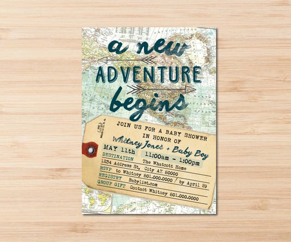 New Adcenture baby shower Invitation