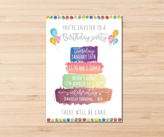Cake "funny" Birthday Invitation