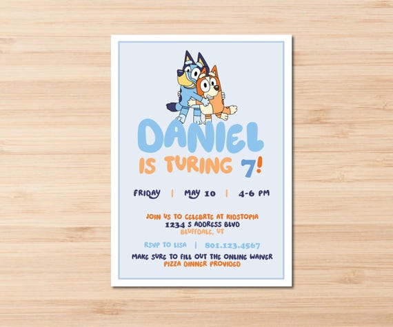 BLUEY Birthday party Invitation