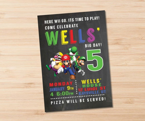 WII Birthday party Invitation