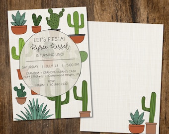 Cactus Birthday or shower Invitation