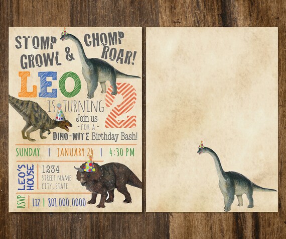 Dinosaur Birthday Invitation