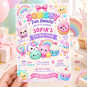Glitter Dumpling party invitation, printable 5x7 digital download