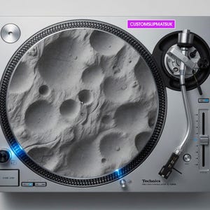 Moon Surface/Crator Quirky Fun DJ Vinyl Record 12" Slipmat Turntable Slip Scratch Mat
