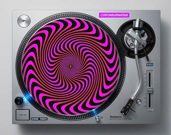 Trippy Optische illusie Cirkel Psychedelic Art Roze/paars DJ-vinylplaten Slipmat Draaitafel Slipmat Pad