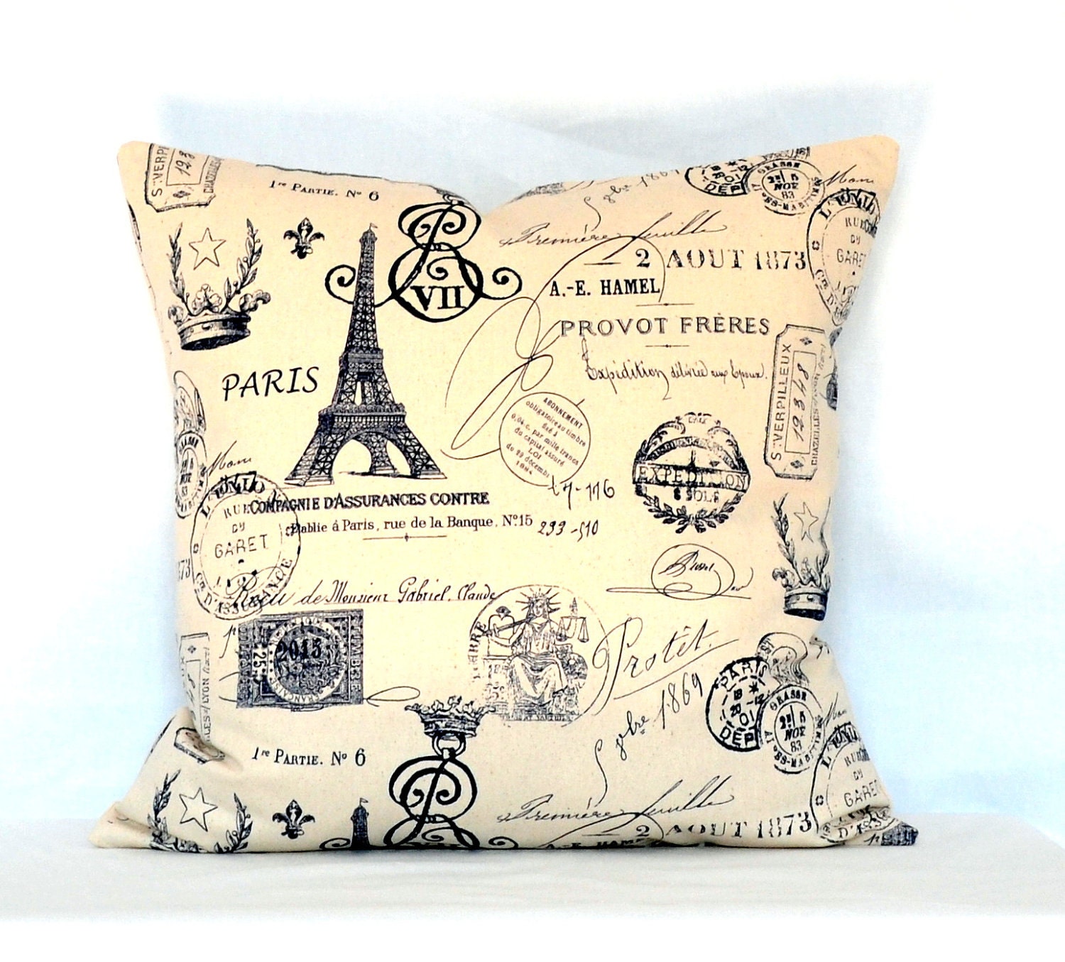 Sale Pillows Throw Pillow Paris French Stamps Modern Vintage Etsy