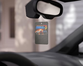 ¿Toma curva? Ambientador para coche / Coches de carreras retro, bandera a cuadros