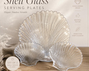 Driedelige glazen schelpschalen