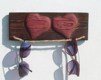 two hearts sunglasses organizer