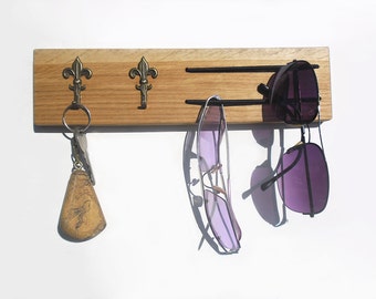 Fleur de lis sunglasses and key rack, key holder, sunglasses holder