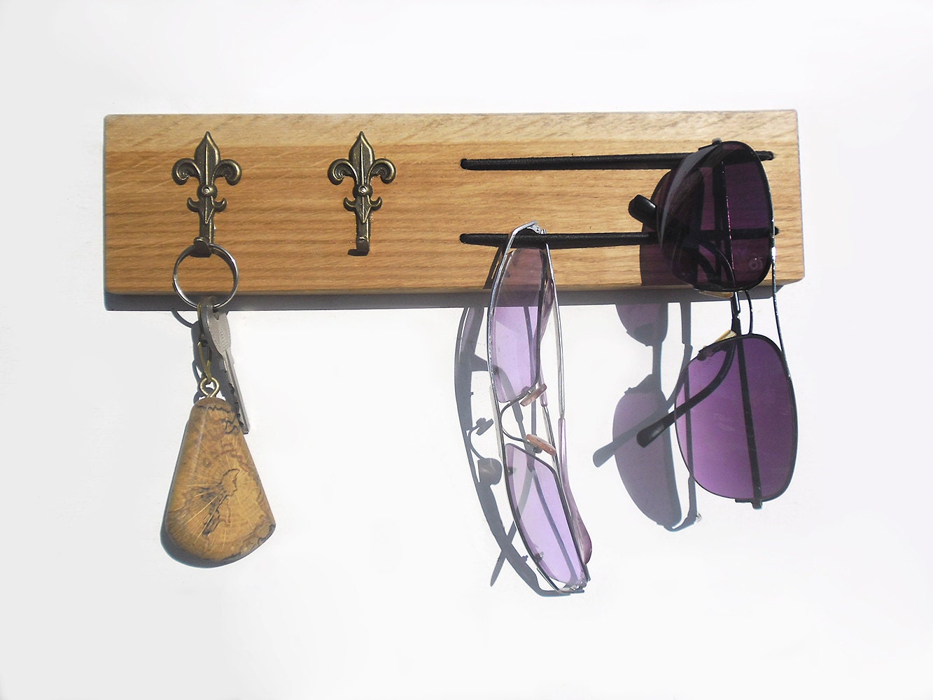 Sonnenbrillenhalter und Schlüsselhalter , Wand Brillenhalter Wandhalterung  Holz Art Schlüsselhalter Sonnenbrillen Organizer Schlüsselständer Rustikal  Kunst - .de