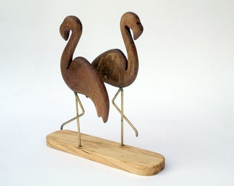 wooden flamingos napkin holder