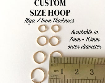 Custom Size Cartilage Hoop  - 18ga thickness | piercing, cartilage, helix, daith, rook, tragus, conch, septum, nose ring, lip ring