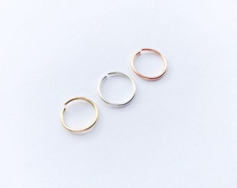 NEW Single 10mm cartilage hoop - conch earring, tiny gold filled hoop, minimalist, unisex jewellery, helix, tragus, nose ring, piercing hoop