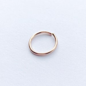 Single 10mm cartilage hoop - conch earring, 10mm hoop, tiny rose gold hoop, minimalist, cartilage earring, rose gold filled hoop, helix