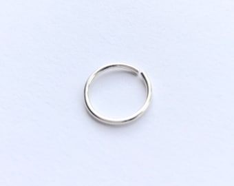 Single 10mm cartilage hoop - conch piercing earring, tiny silver hoop, sterling silver hoop, unisex jewellery, helix, labret, nose ring