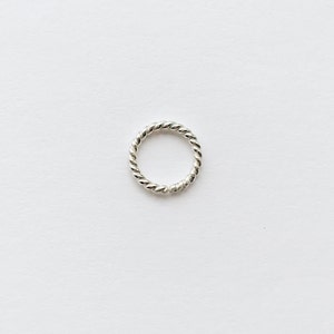 NEW Single 8mm silver twist hoop - piercing hoop, endless hoop, conch earring, minimalist, helix, lip ring,  gold filled hoop, seamless hoop