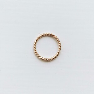 NEW Single 10mm gold twist hoop - piercing hoop, endless hoop, conch earring, minimalist, helix,  lip ring,  gold filled hoop, seamless hoop