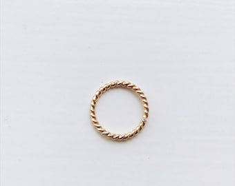 NEW Single 10mm gold twist hoop - endless hoop, conch earring, minimalist, helix,  lip ring,  gold filled hoop, seamless hoop