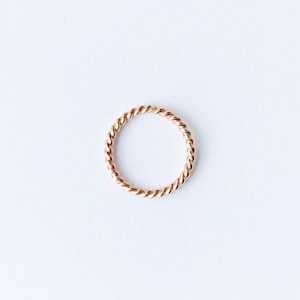 Single 10mm rose gold twist hoop - piercing, endless hoop, conch earring, minimalist, helix, lip ring,  rose gold filled hoop, seamless hoop