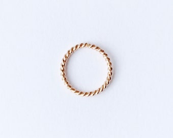 Pendiente de aro giratorio relleno de oro rosa de 14 k – Anillo nasal de hélice de 10 mm