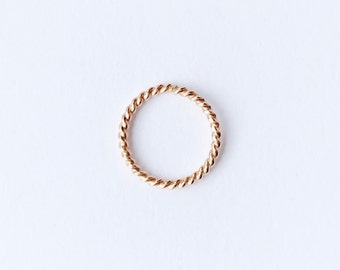 Único aro de giro de oro rosa de 10 mm - aro sin fin, pendiente de caracola, minimalista, hélice, nariz, anillo de labios, aro relleno de oro rosa, aro sin costuras