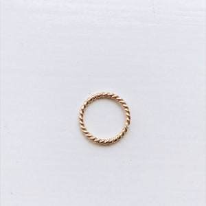 NEW Single 10mm gold twist hoop - endless hoop, conch earring, minimalist, helix,  lip ring,  gold filled hoop, seamless hoop, piercing hoop