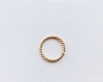 NEW Single 10mm gold twist hoop - endless hoop, conch earring, minimalist, helix,  lip ring,  gold filled hoop, seamless hoop, piercing hoop