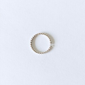 NEW Single 10mm silver twist hoop - piercing, endless hoop, conch earring, minimalist, helix, lip ring,  gold filled hoop, seamless hoop