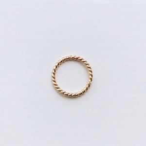 NEW Single 10mm gold twist hoop - piercing hoop, endless hoop, conch earring, minimalist, helix,  lip ring,  gold filled hoop, seamless hoop