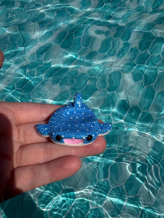 Whale Shark Worry Stone// sensory pebble, cute keepsake, polymer clay, fidget, emotional support stone, handmade animal, anxiety relief