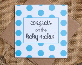 Funny Baby Congratulations Card - Baby Shower Greeting Card - Expecting Mom Card - Pregnancy Congrats Card - Polka Dots