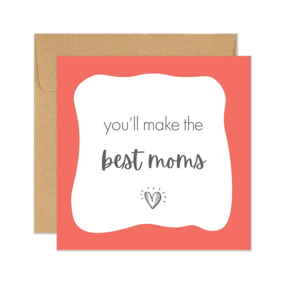 Congrats Baby Card, Expecting Parents, New Baby Card for Two Moms, Lesbian Moms