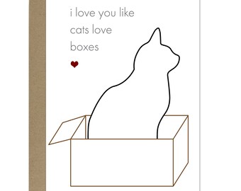 Funny Love You Card - Just Because Card - Cats