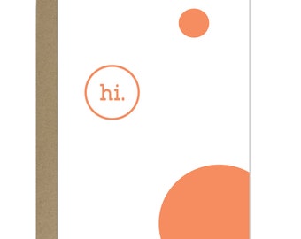 Miss You Card - Wish You Were Here - Saying Hi - Orange