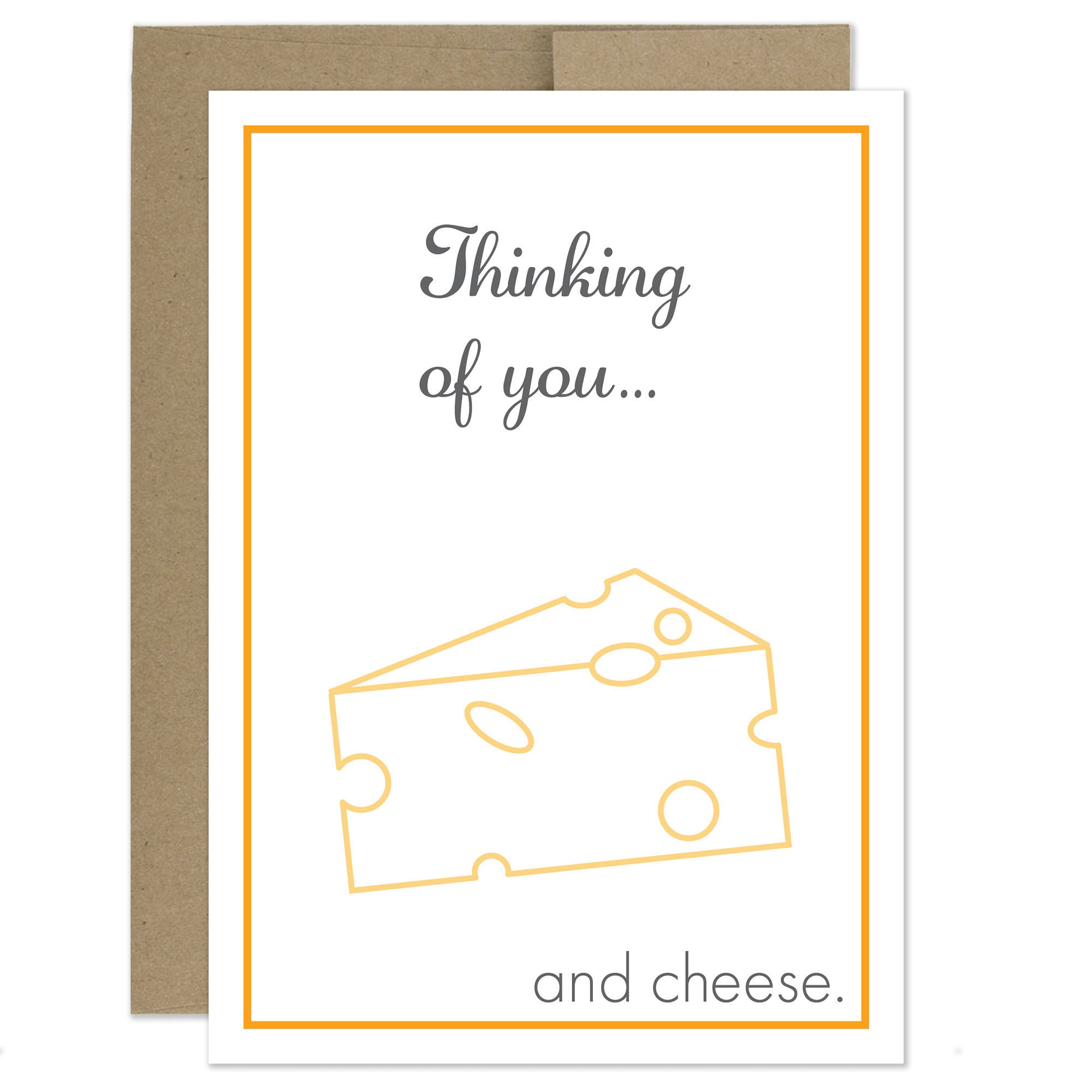 Funny Thinking of You Card - Just Because Card - Cheese - Etsy