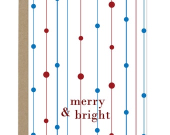 Cute Christmas Card, Winter Holiday Card, Yule Card - Holiday Lights