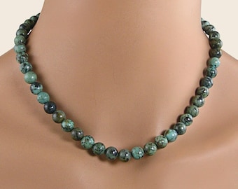 Afrikaanse turkooisketting, sterlingzilveren edelsteenhanger Cadeau voor haar