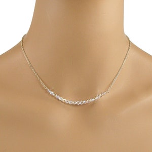 Swarovski Crystal Necklace, Clear Crystal Gold Chain Necklace, Bling Necklace, Swarovski Necklace