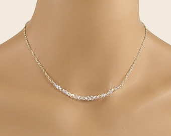 Aurora Borealis Swarovski Crystal Necklace, 14k Gold Filled Gift for Her