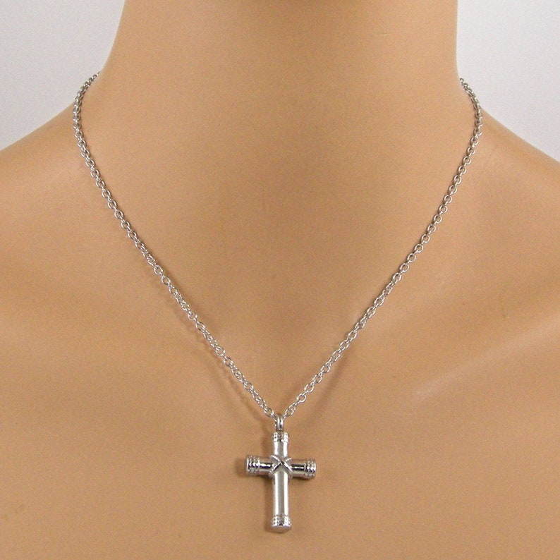 Buy Silver Cross Cremation Urn Necklace Necklace Urn for Ashes Online