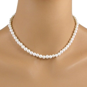 Classic White Pearl Necklace, White Pearl Strand, Classic Pearl Necklace, Gift for Her