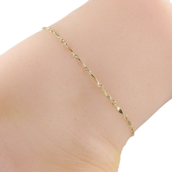 Gold Anklet Dainty Gold Chain Ankle Bracelet Gold Anklets Etsy