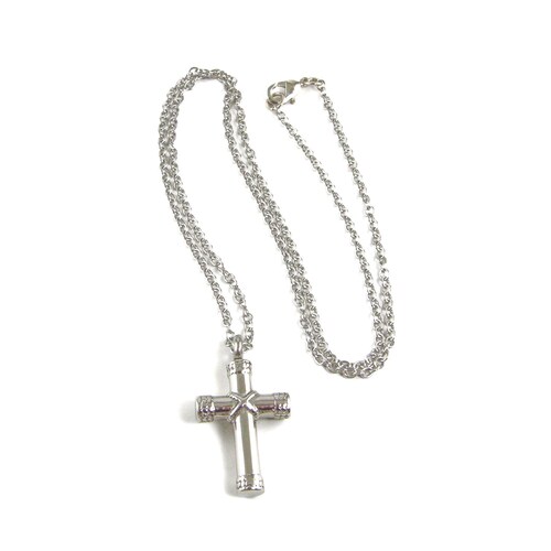 Silver Cross Cremation Urn Necklace Necklace Urn for Ashes Etsy