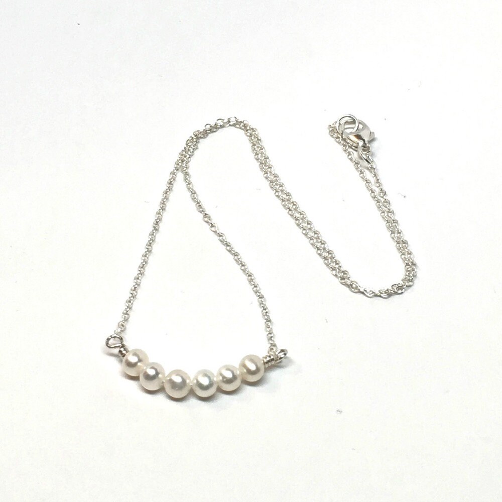 Nina Dainty Pearl Necklace - Silver